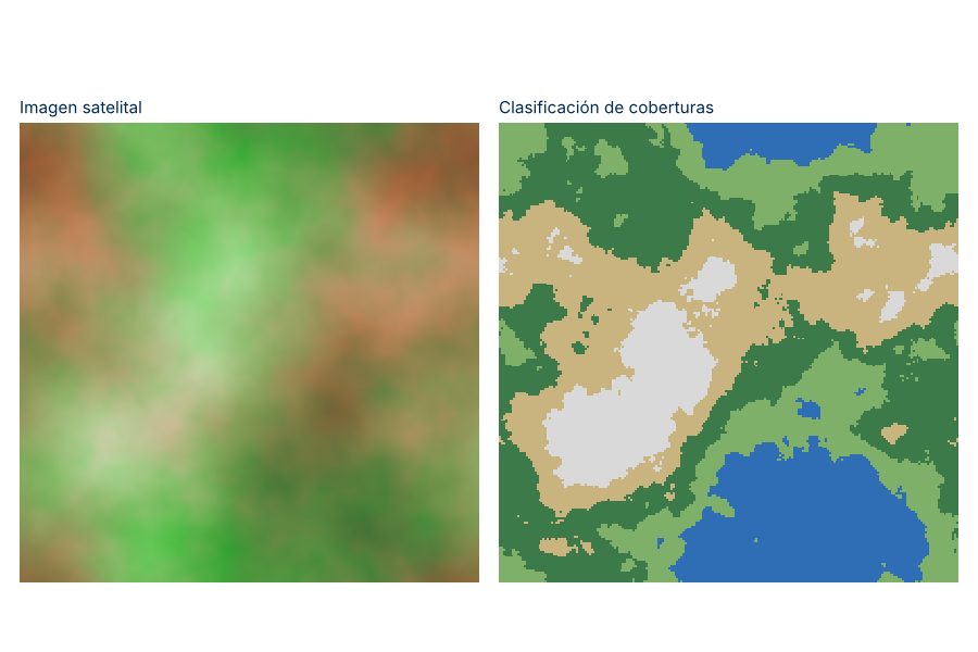 Imagen satelital y su clasificación de coberturas